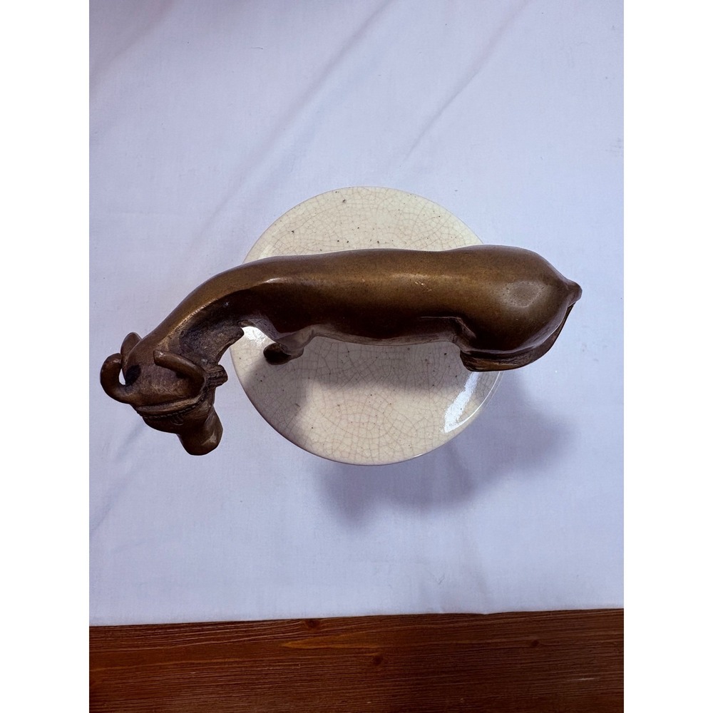 Solid Brass Cow Figurine Statue Metal Animal Decor Sculpture Vintage - Picture 6 of 9